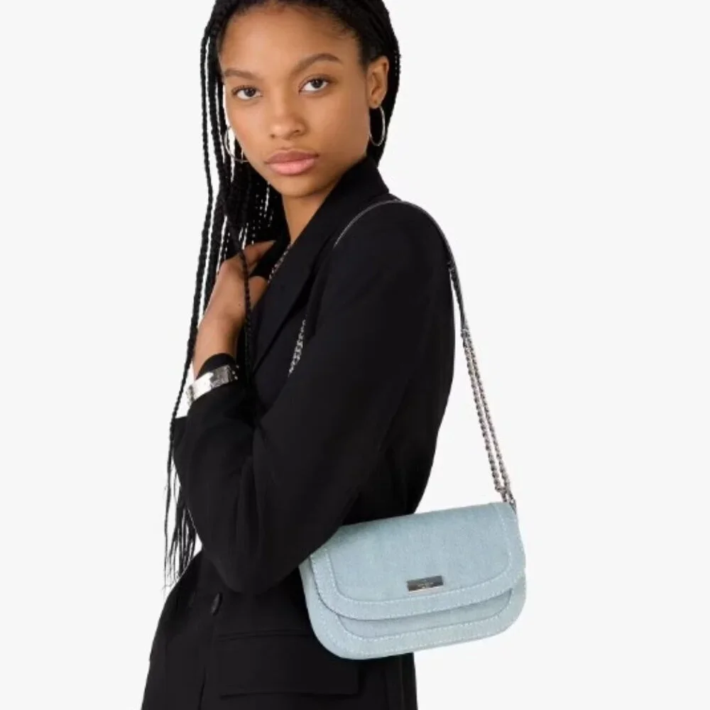 Kate Spade New York Krista Denim Chain Crossbody Handbag NWT